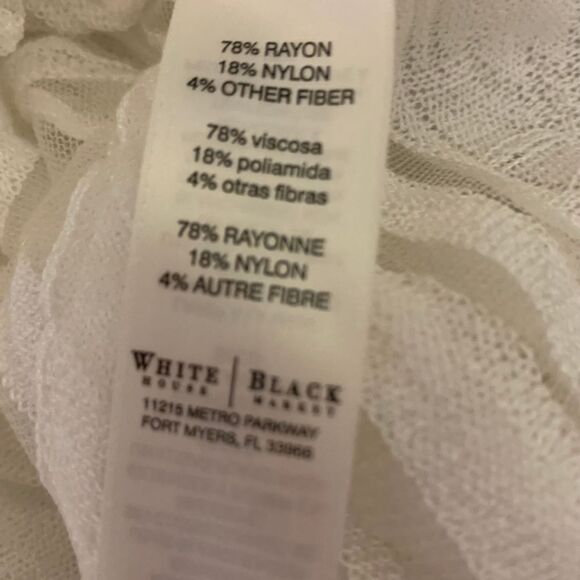 WHITE HOUSE BLACK MARKET Drawstring Waist White Sweater Blouse Top Size M - Picture 7 of 8